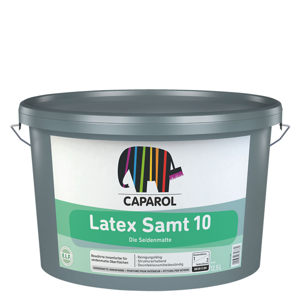 Caparol Latex Samt 10 weiß 12,5L, seidenmatte Latexfarbe, Wandfarbe, Dispersionsfarbe
