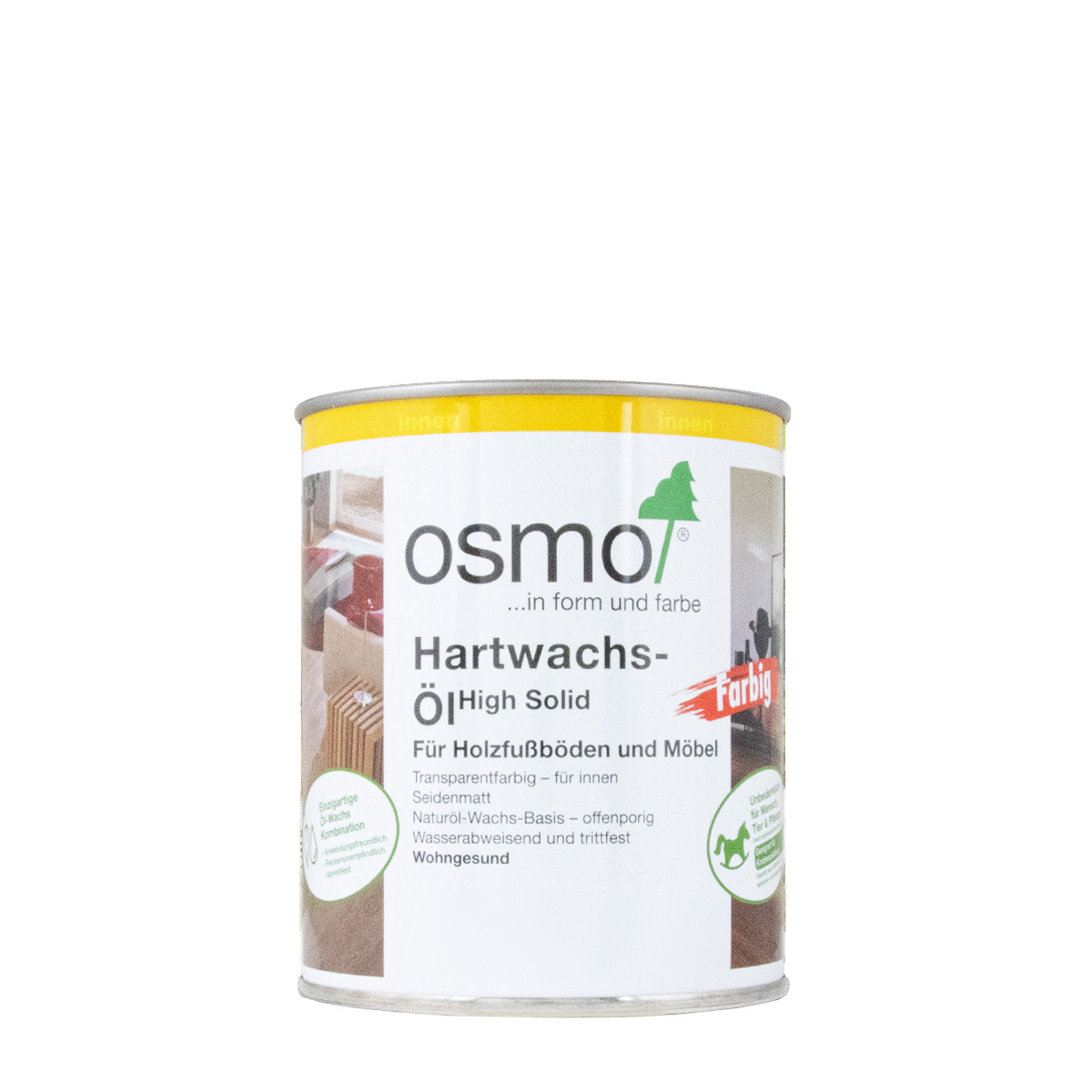 Osmo Hartwachs-Öl farbig 3071 Honig transparent 750ml, High Solid Holzöl, Holzpflegeöl, Holzwachs