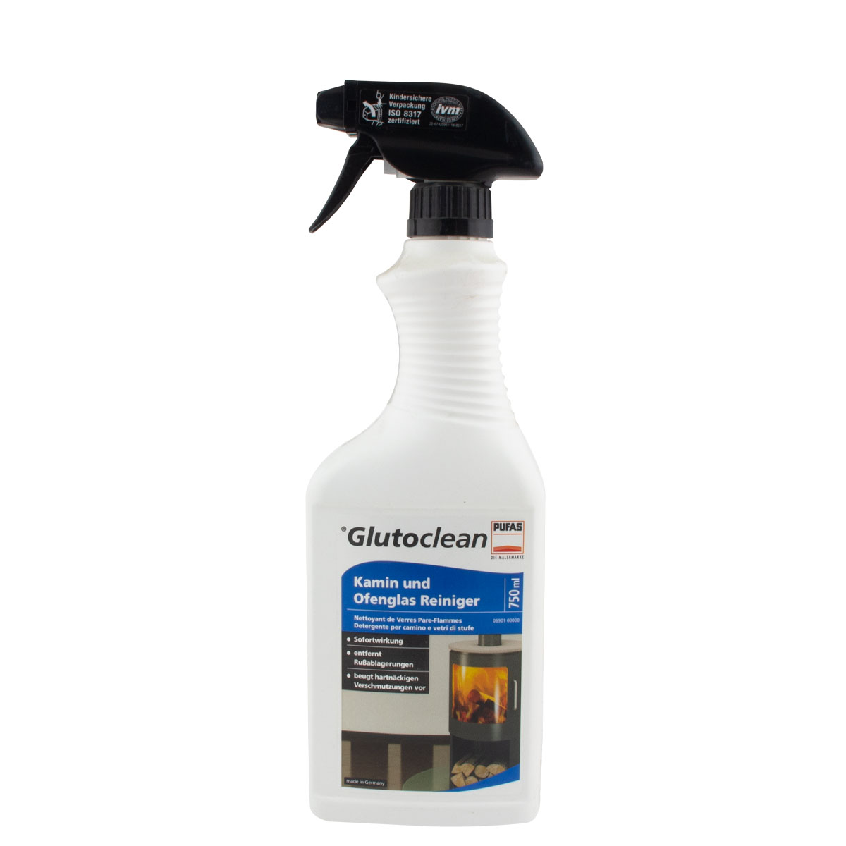 Glutoclean Kamin und Ofenglas Reiniger 750ml