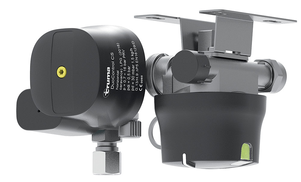 Regler DuoControl CS horizontal 30 mbar Truma Crashsensor zwei Flaschen
