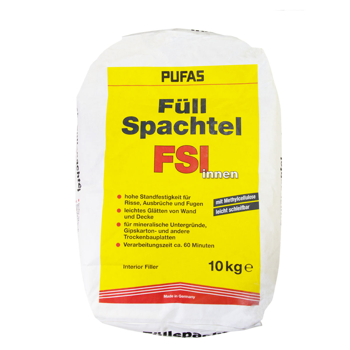 Pufas Füllspachtel FSI innen 500g, Spachtelmasse, Gipsspachtel, Wandspachtel
