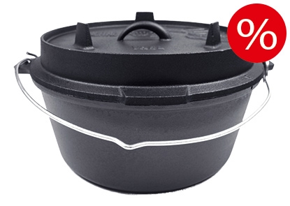 VALHAL Feuertopf Dutch Oven 8 L flacher Boden