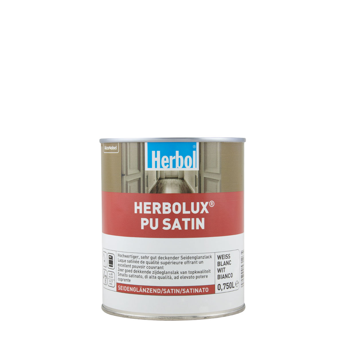 Herbol Herbolux PU Satin 750ml weiss, seidenglänzender Alkydharzlack