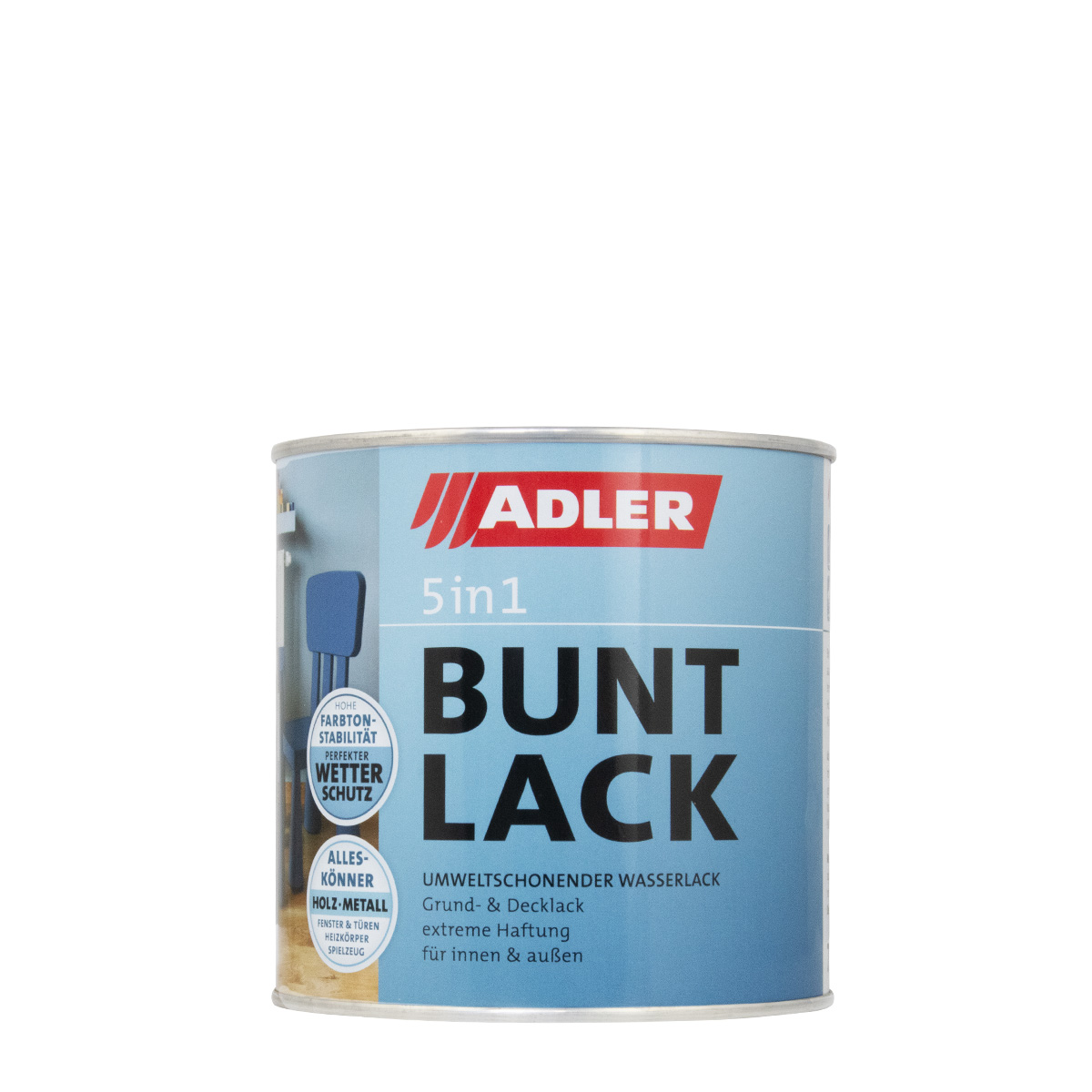 Adler 5in1-Buntlack 750ml RAL 9001 Cremeweiß, matter Wasserlack für innen und außen