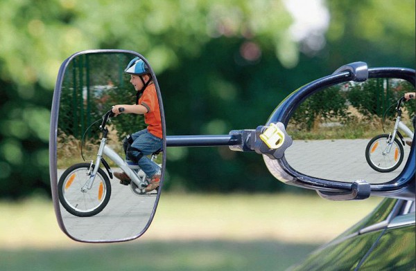 Spiegelkopf XL konvex, schwarz