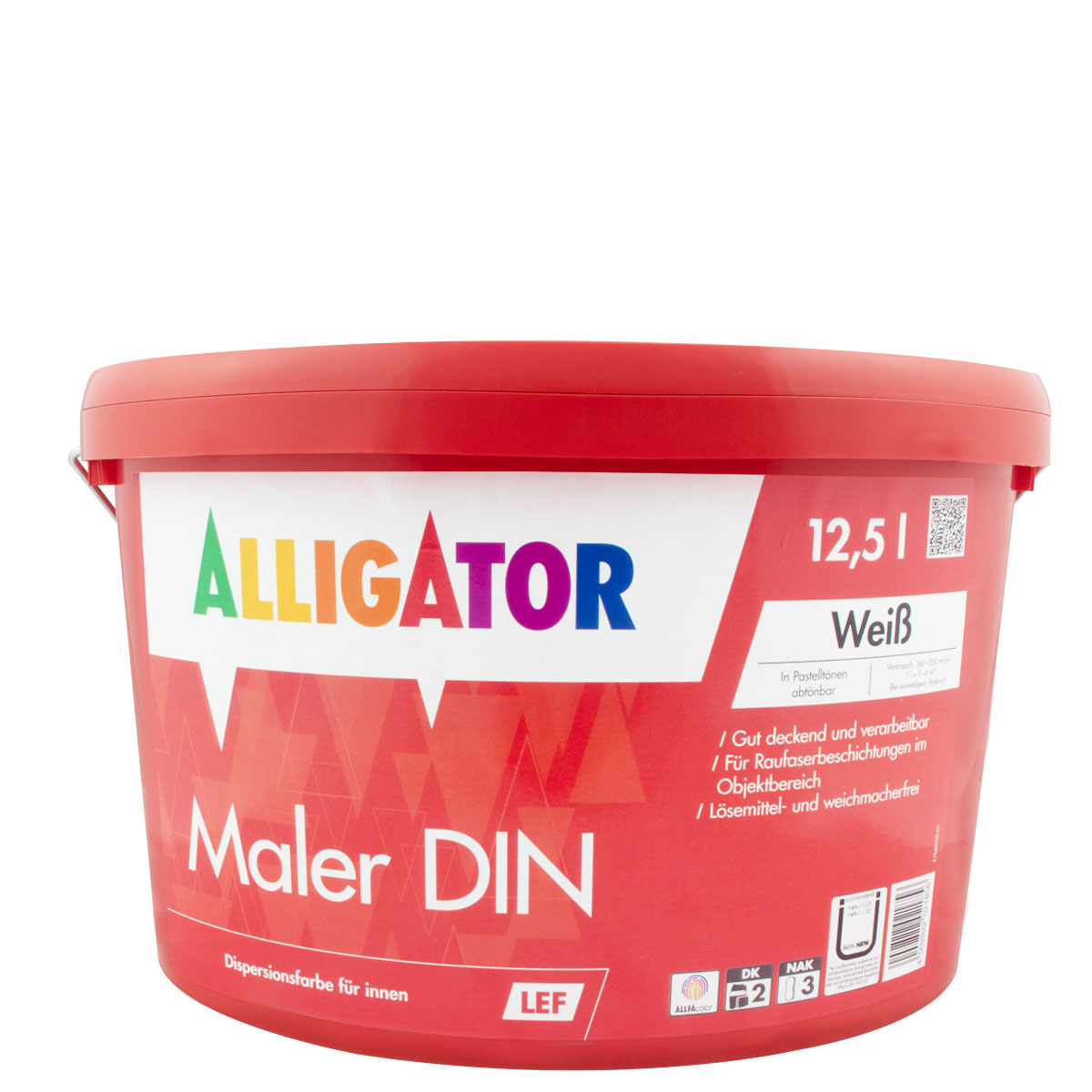 Alligator Maler DIN LEF 12,5L weiss, sehr gut deckende Wandfarbe