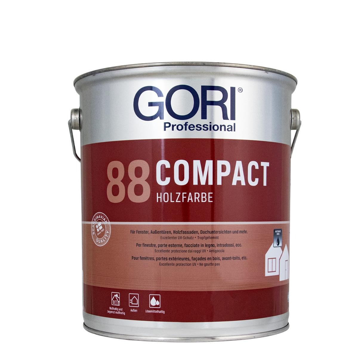 Gori 88 Compact Holzfarbe 750ml polarweiss, deckende Wetterschutzfarbe