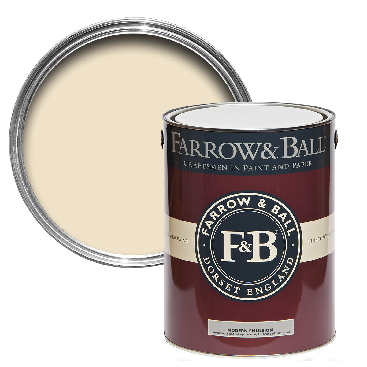 Farrow & Ball Modern Emulsion 5L Yellow Ground No. 218, robuste Wandfarbe, Küchenfarbe