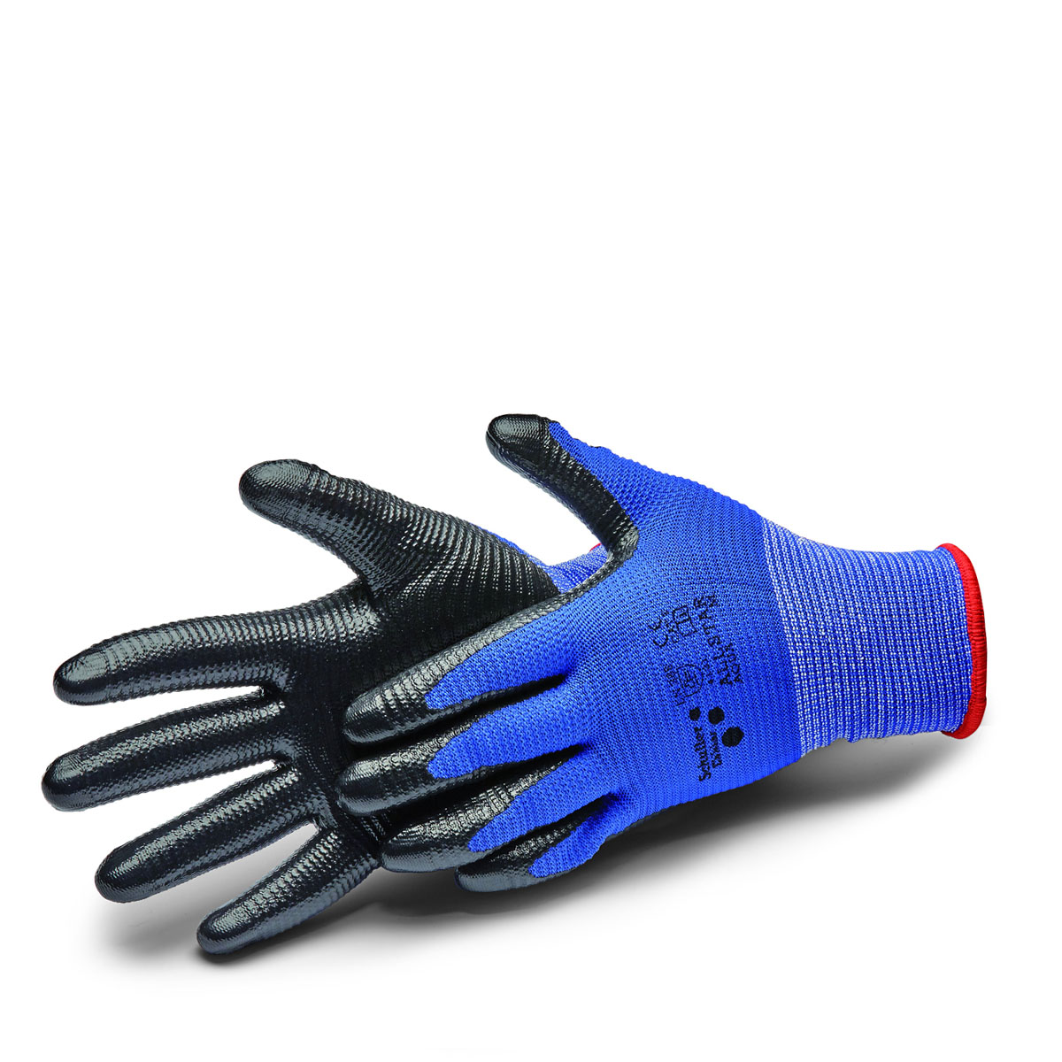 Schuller Arbeitshandschuhe Allstar Aqua Größe M #42731, Nitril Montagehandschuhe
