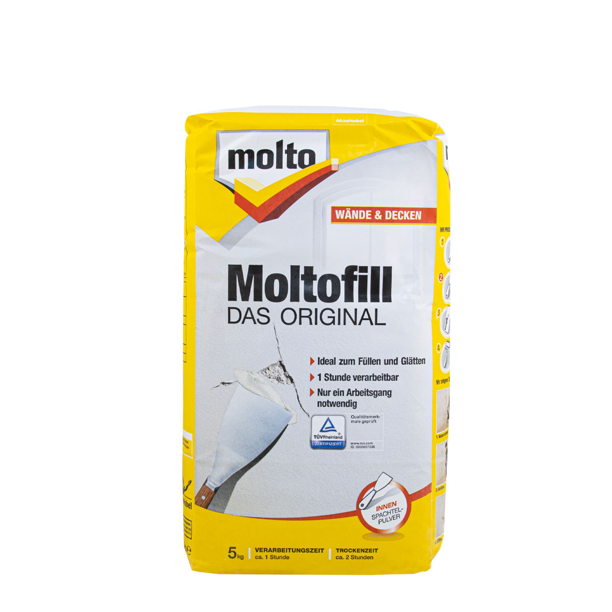Molto Moltofill DAS ORIGINAL 1kg, Spachtelmasse, Gipsspachtel, Wandspachtel