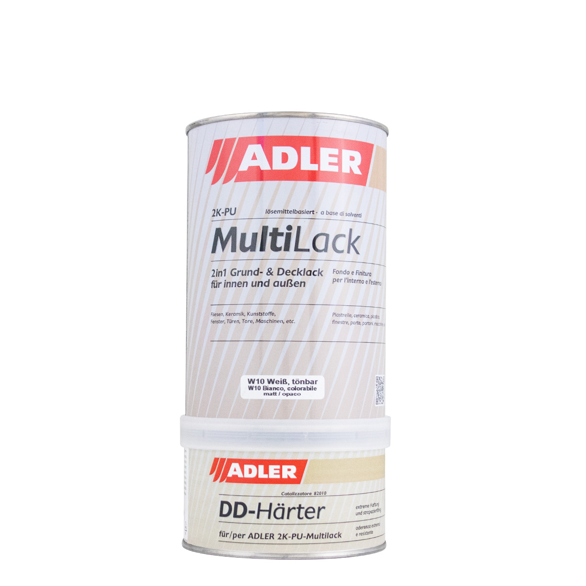 Adler 2K Pu Multilack matt weiß 1kg inkl. Härter, pigmentierter Lack