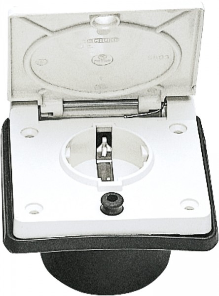 Vorzeltsteckdose Aussensteckdose Schuko 230V Wohnwagen WEIß 9cm x 9cm