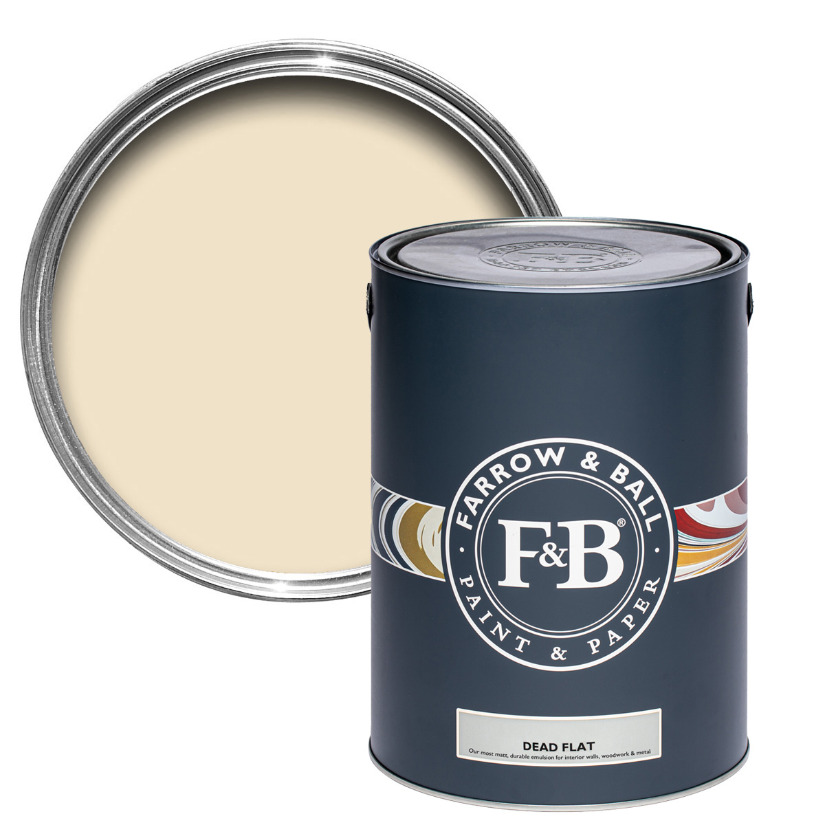 Farrow & Ball Dead Flat 5L Yellow Ground No. 218, robuste, ultramatte Wandfarbe