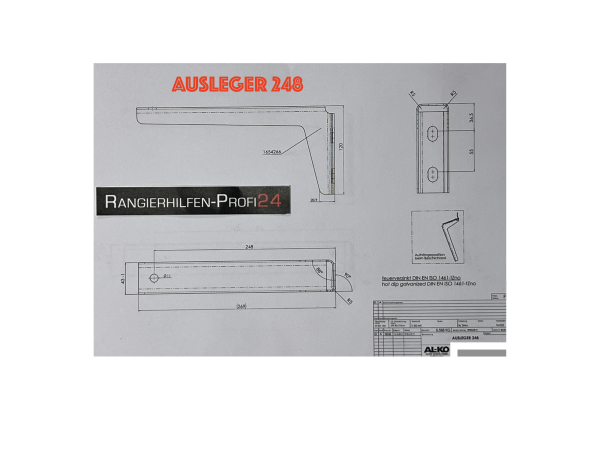 AUSLEGER RAHMEN AL-KO 248 Adapter Tandem