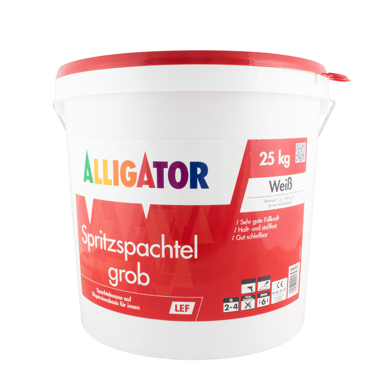 Alligator Spritzspachtel grob LEF 25kg Hobbock, Spachtelmasse, Airless-Spachtel
