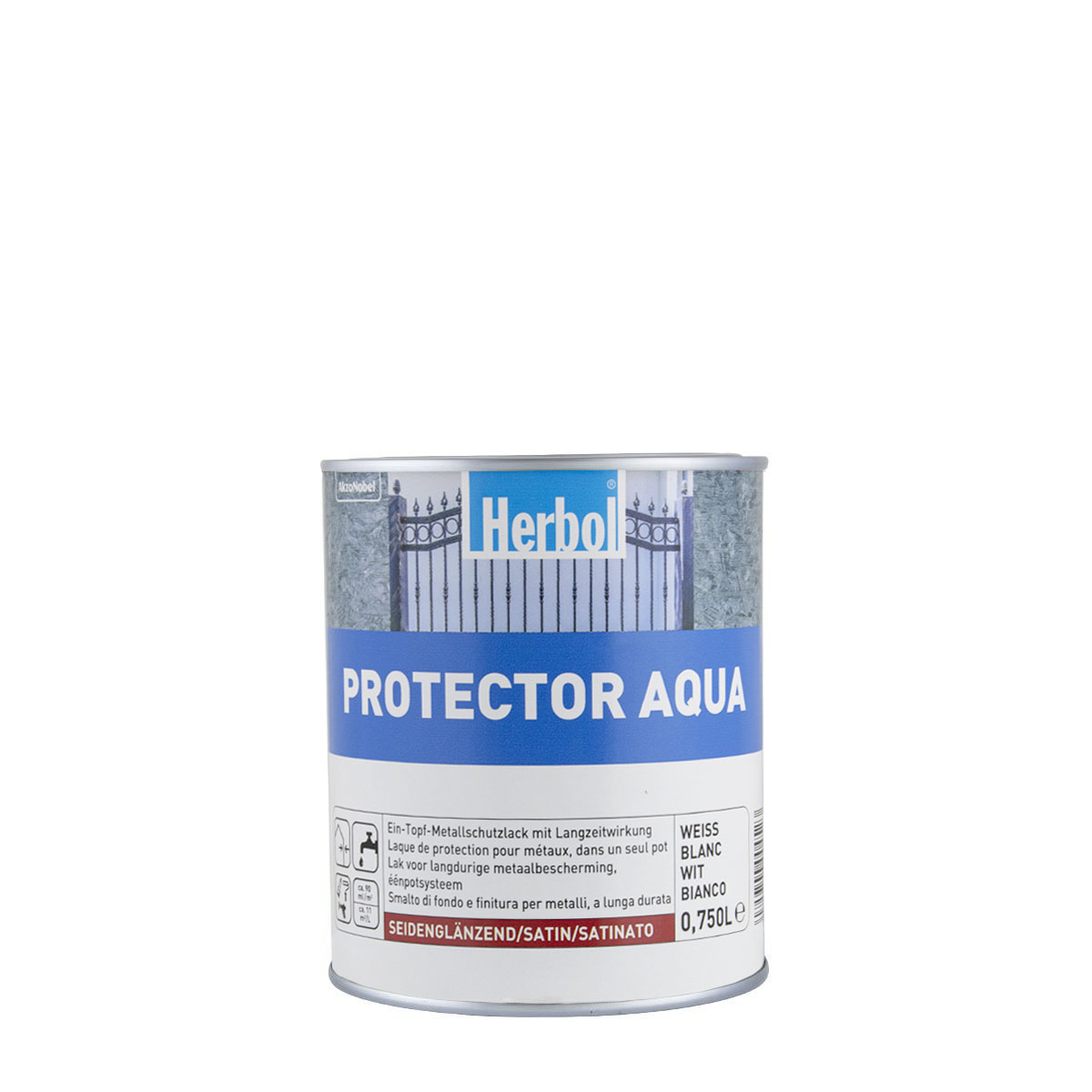 Herbol Protector Aqua 2,5L weiss seidenglänzend, Metallschutzlack