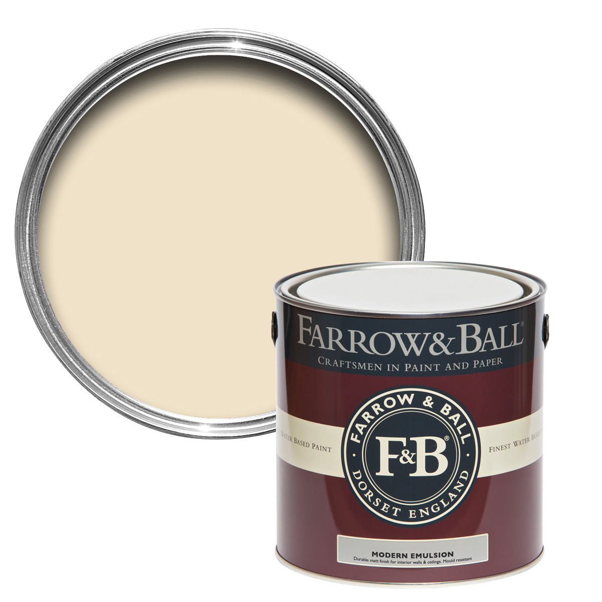 Farrow & Ball Modern Emulsion 2,5L Yellow Ground No. 218, robuste Wandfarbe, Küchenfarbe
