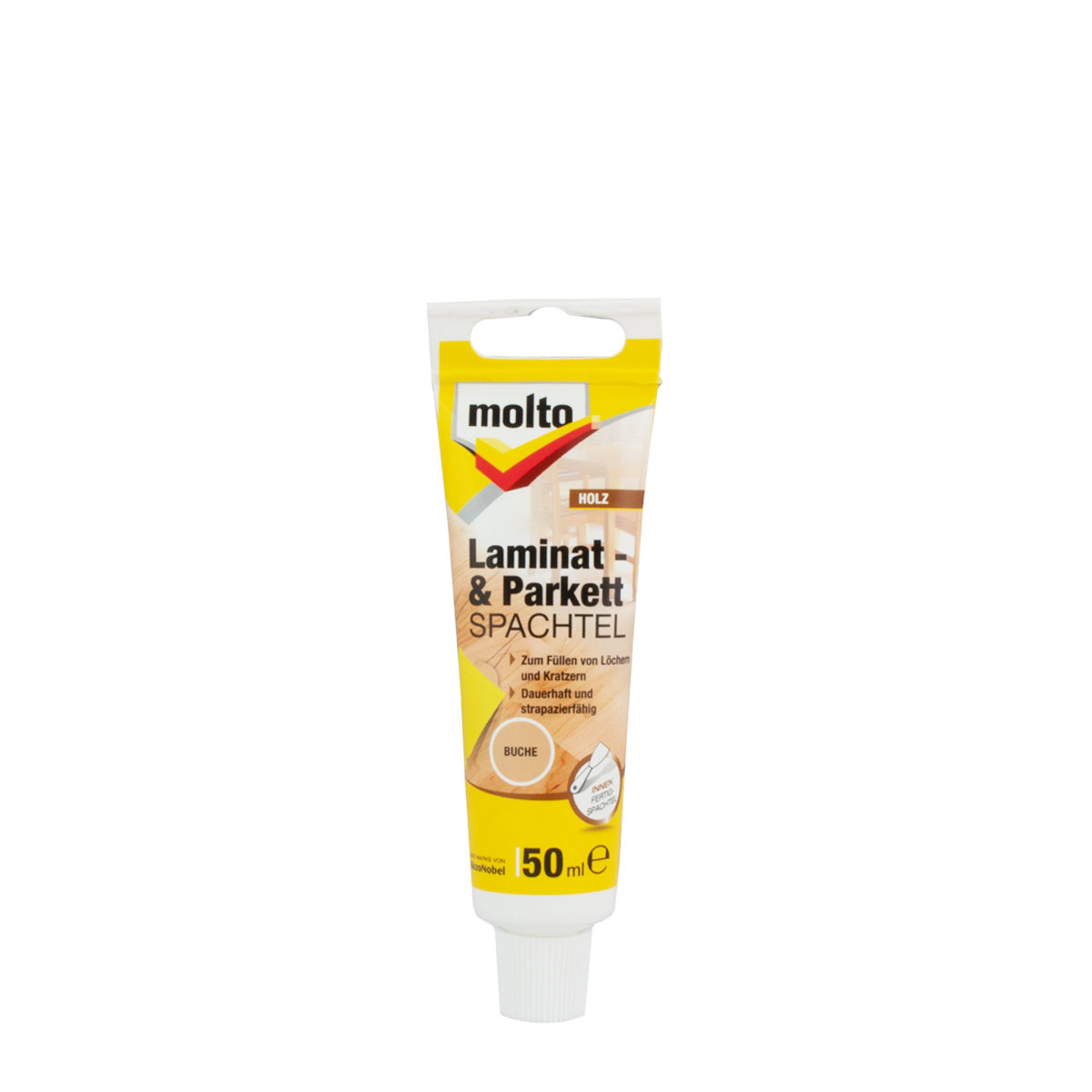 Molto Laminat & Parkett Spachtel 50ml Buche, Holzspachtel, Reparaturspachtel, Fertigspachtel