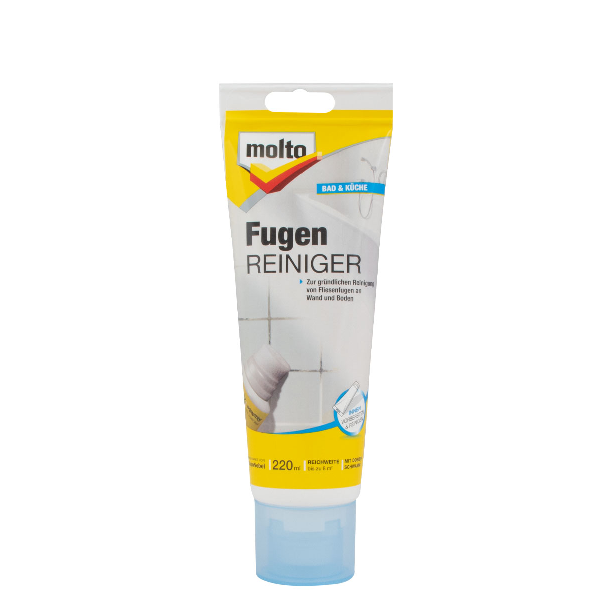Molto Fugenreiniger mit Dosierschwamm 220ml, Fliesenfugenreiniger