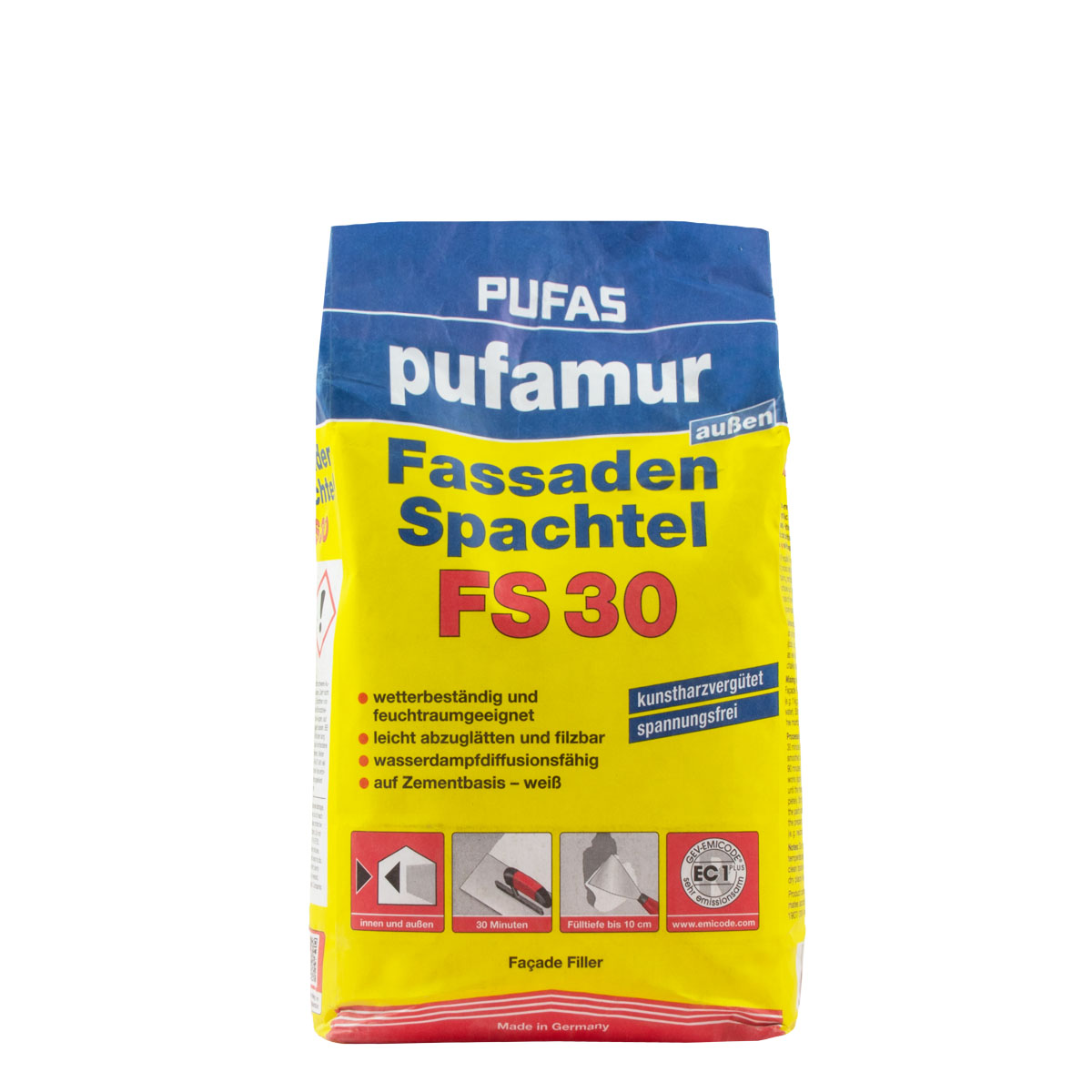 Pufas pufamur Fassaden-Spachtel FS30 5kg, Spachtelmasse, Fassadenspachtel